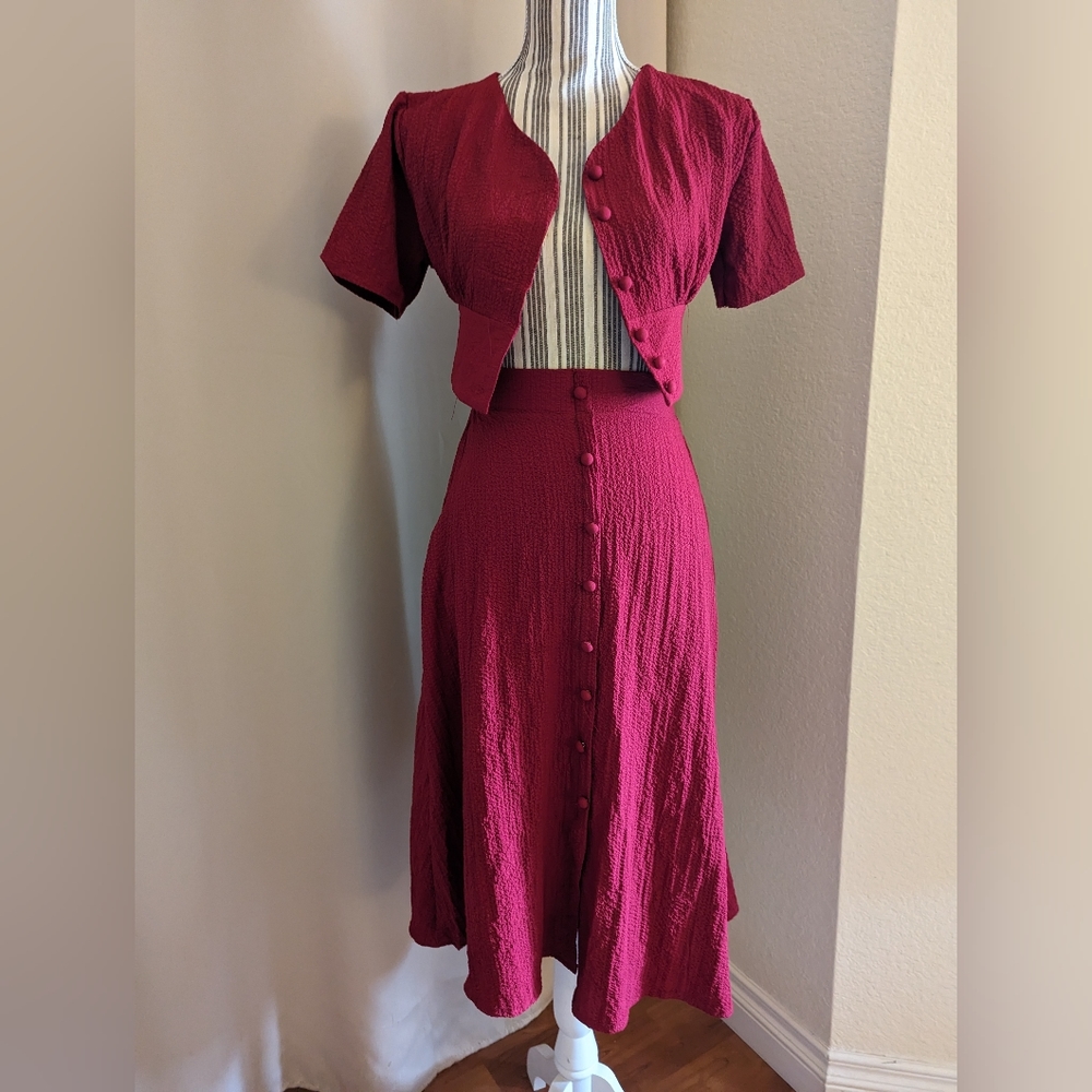 NWT high waist midi skirt crop top set